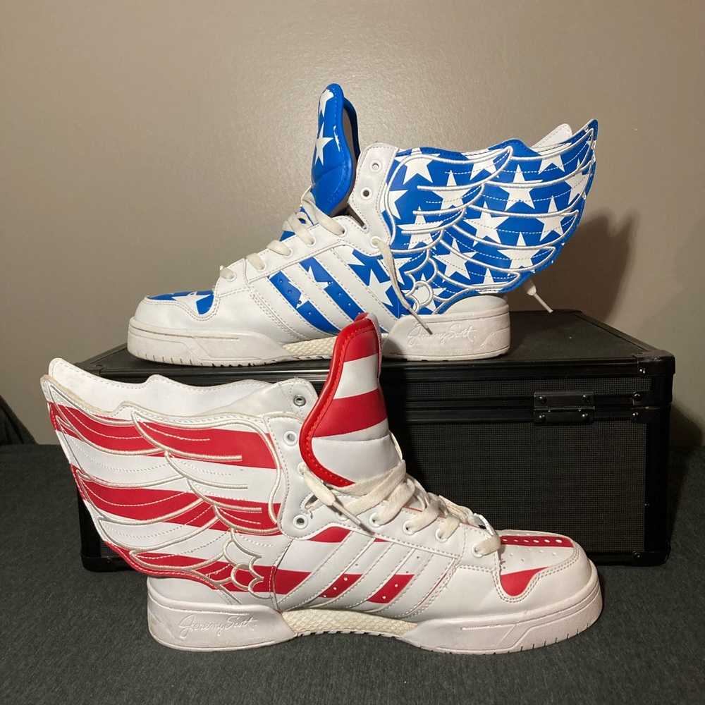 Jeremy Scott Adidas JS Wings 2.0 USA Flag Size:10 US Mens Used No Box